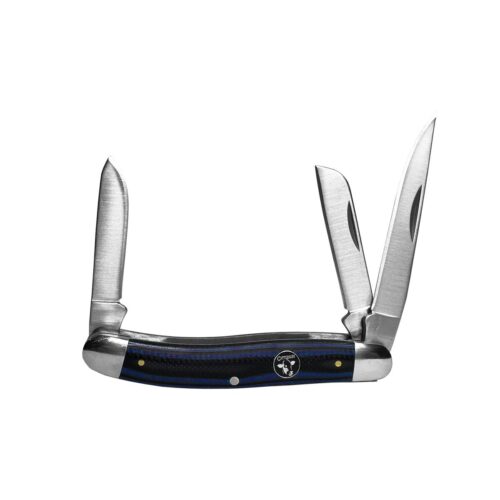 open Cattleman Stockman Cowhand Series Knives in blue