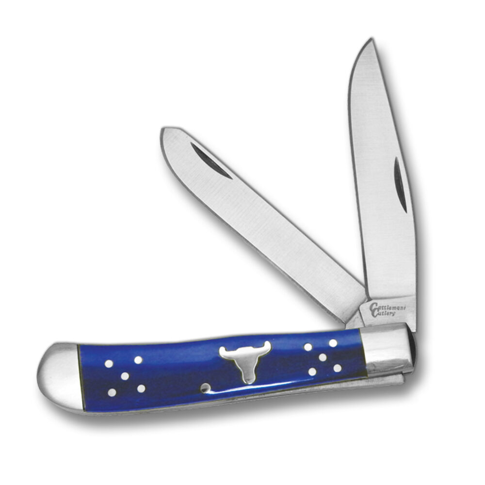 Cattleman Trapper Cattle Knife in blue