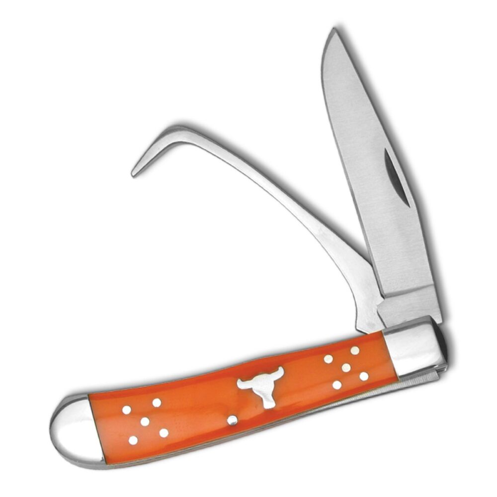 open cattleman farriers knives orange