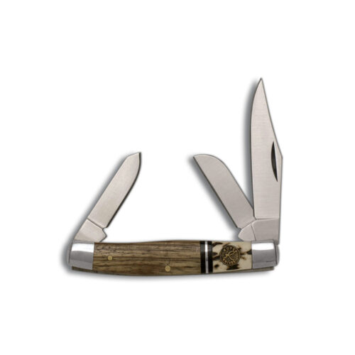 American Buffalo Roper Stockman Laredo Genuine Stag/Wood Knife