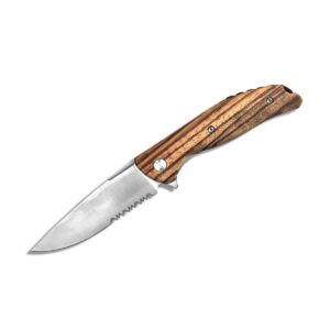 American Buffalo Roper Folding Liner Lock Outlaw Zebrawood Knife