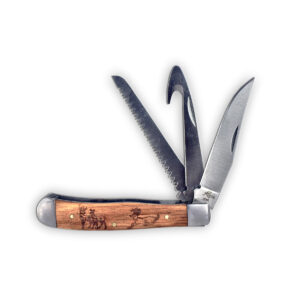 American Buffalo Roper Trapper Multi Blade 3 deer scene knife